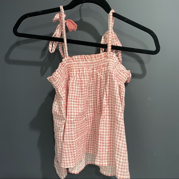 Brownie Spain Red Gingham Tied Tank Top - Picture 6 of 6